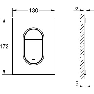Grohe Arena Cosmopolitan S Drückerplatte, Maße 130x172mm, für WC Spülkästen