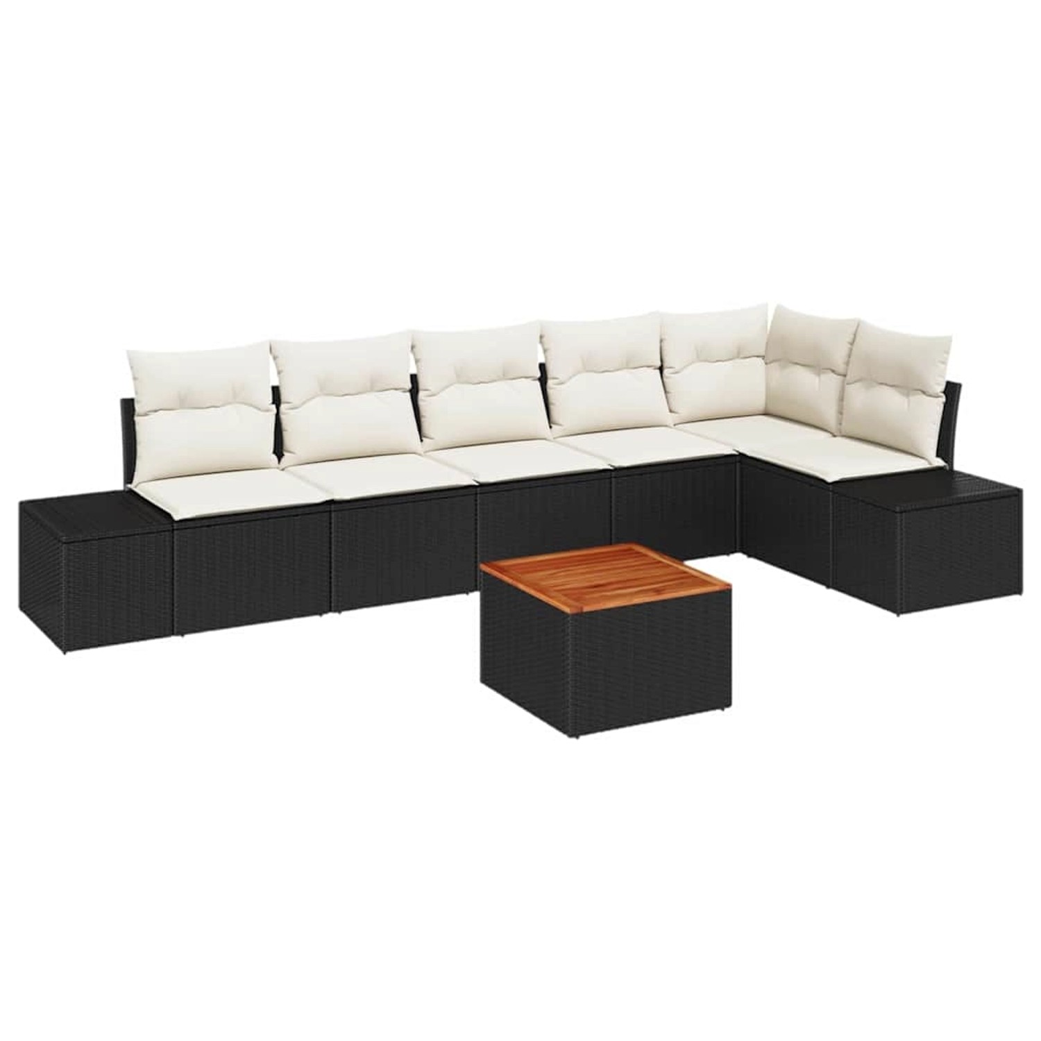 vidaXL Garten-Sofa-Set 7-Tlg Schwarz Weiß 3356633 günstig online kaufen