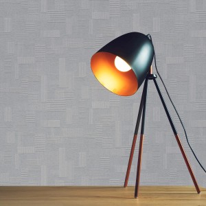 Weiße, überstreichbare Vliestapete mit geometrischem Muster der Marke Tadessi, Kategorie Dekorative Tapeten.