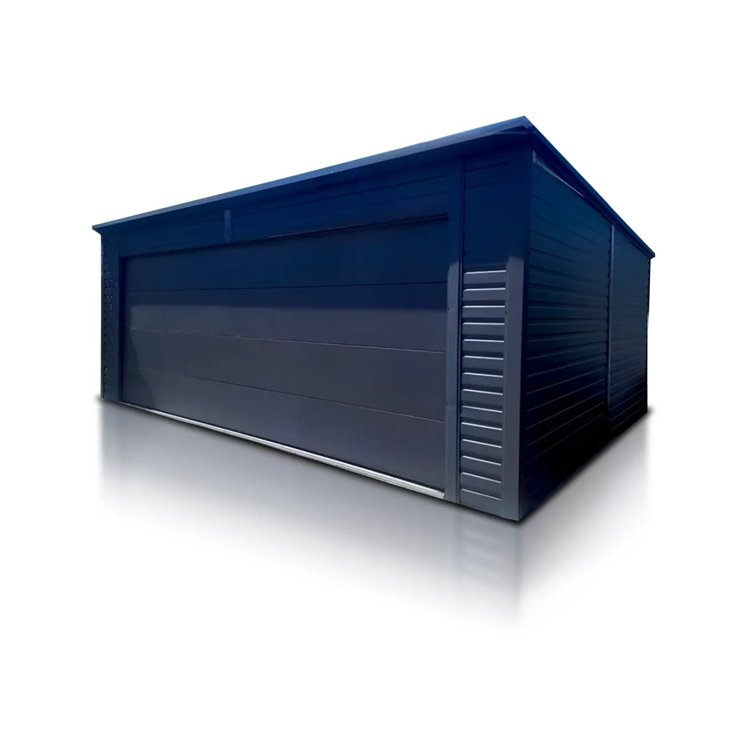 Liderstal Einzelgarage Basic aus Blech 600 x 600 cm Pultdach Sektionaltor Graphit