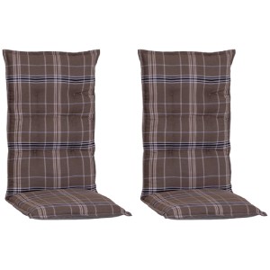 2er-Set Beo Sitzauflagen Brilon für Hochlehner, Karo Braun kariert.