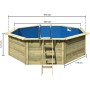 Karibu Holzpool Modell 2 Set mit Leiter, Filteranlage und Skimmer. Kesseldruckimprägniertes Holz.