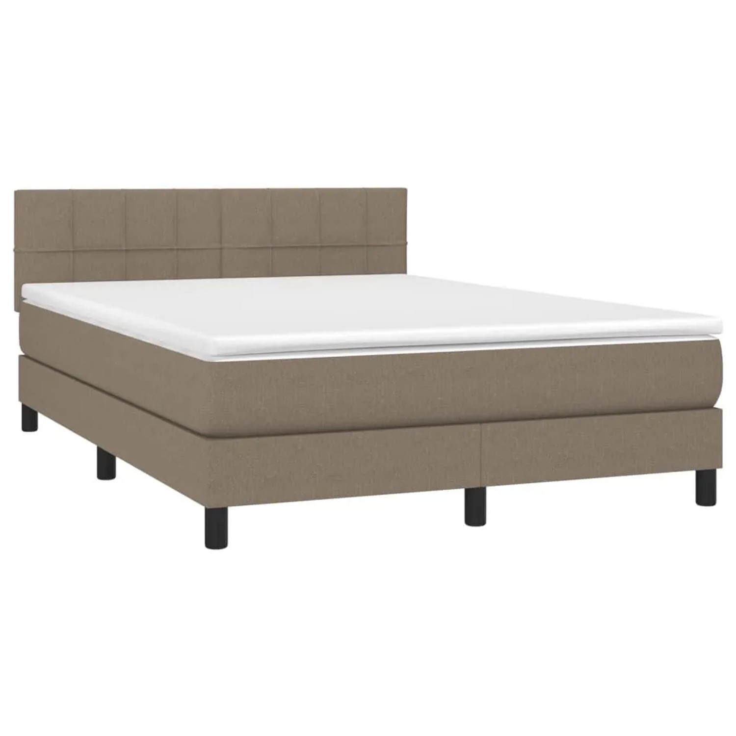 vidaXL Boxspringbett mit Matratze & LED Taupe 140x190 cm Stoff 3133153 günstig online kaufen