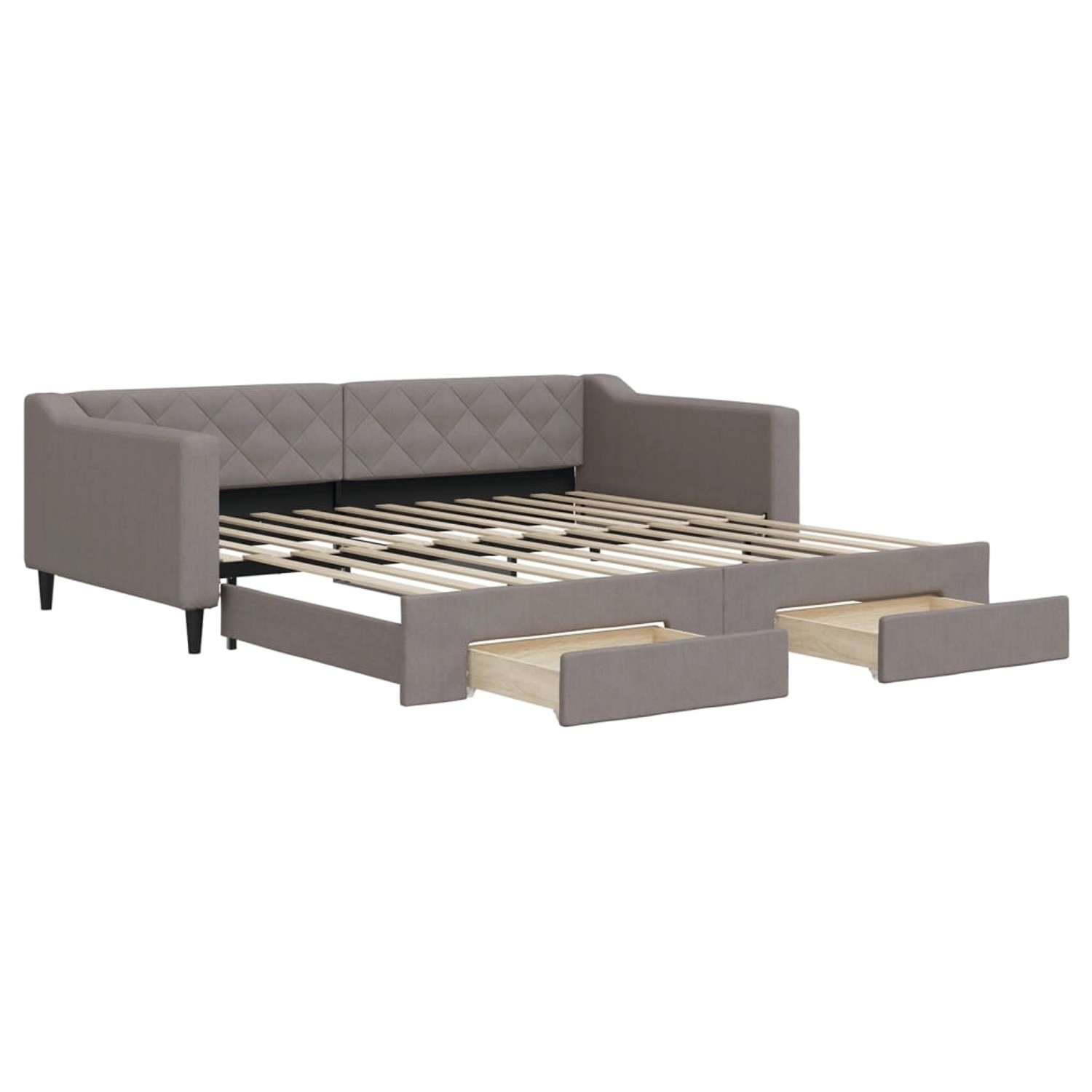 vidaXL Tagesbett Ausziehbar mit Schubladen Taupe 100x200 cm Stoff1886853 günstig online kaufen