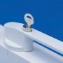 Weißer Abus Wintecto One FCA4100 Fensterantrieb mit Schlüssel für Fenstersicherung.