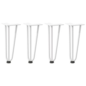 vidaXL Haarnadelbeine für Couchtisch 4 Stk Weiß 30 cm Massivstahl 4012437