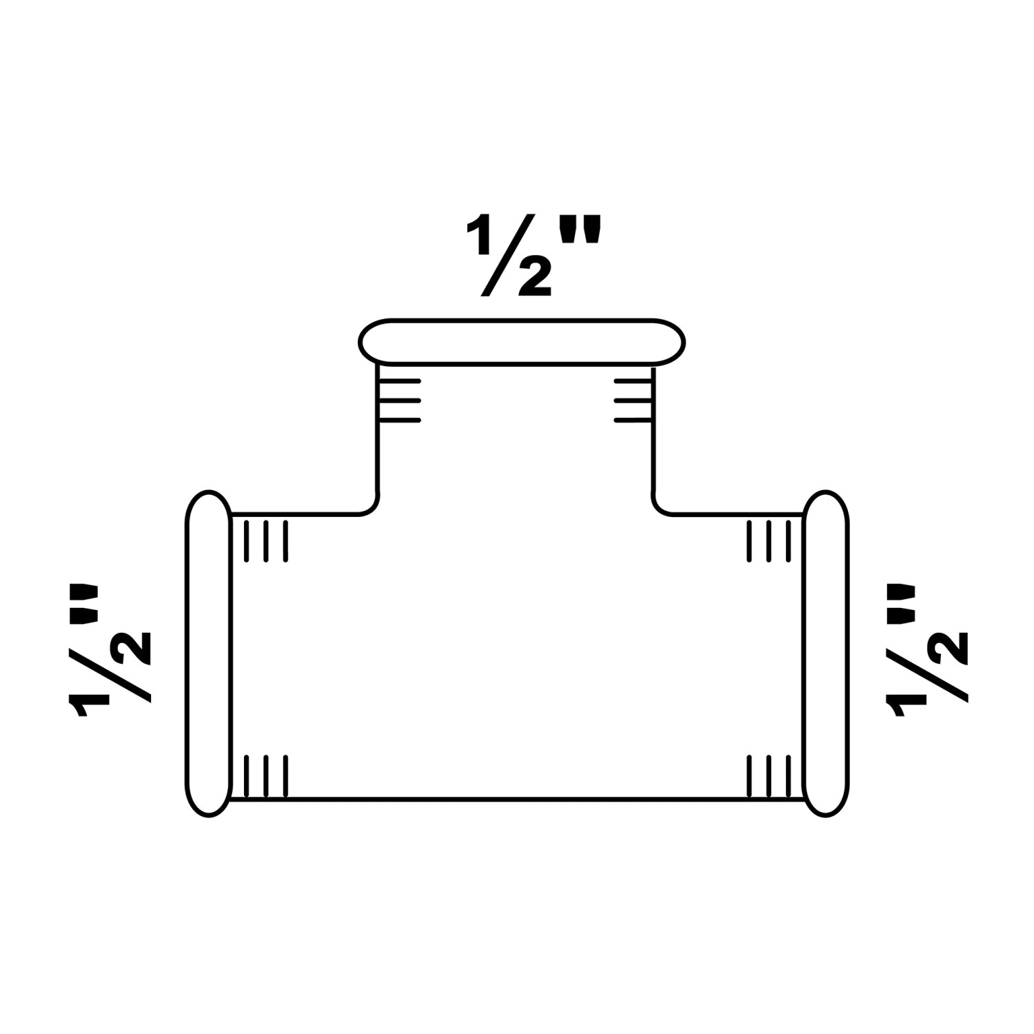 Produktbild von Temperguss T-Stück 45° – 1/2 Zoll IG, DVGW-geprüft, Für Heizung & Trinkwasser Bis 120 °C
