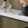 SoBuy Konsolentisch FSB29-SCH mit Marmorfolie und schwarzem Metallgestell.