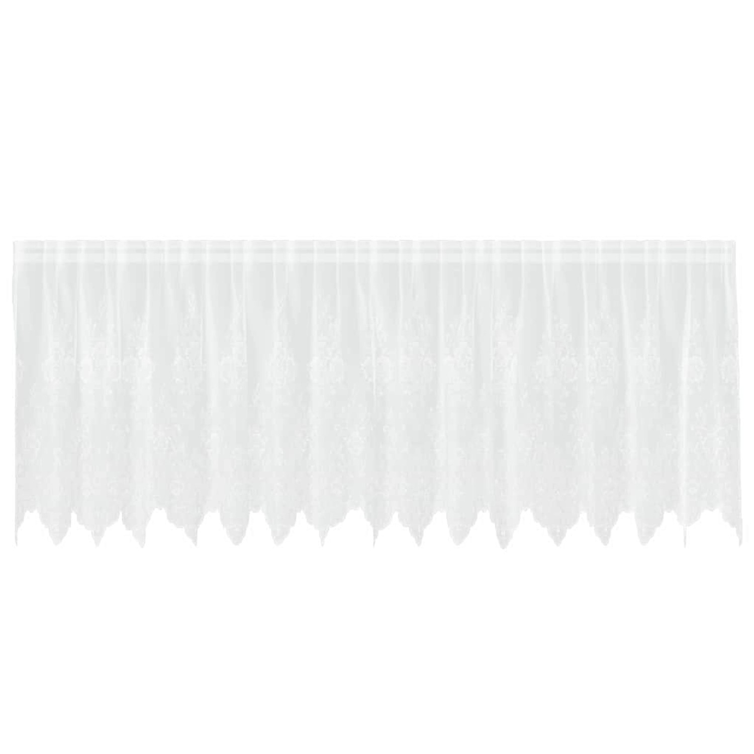 vidaXL Spitzenvorhang mit Vorhängen Weiß 400x80cm Polyester 4107904 günstig online kaufen