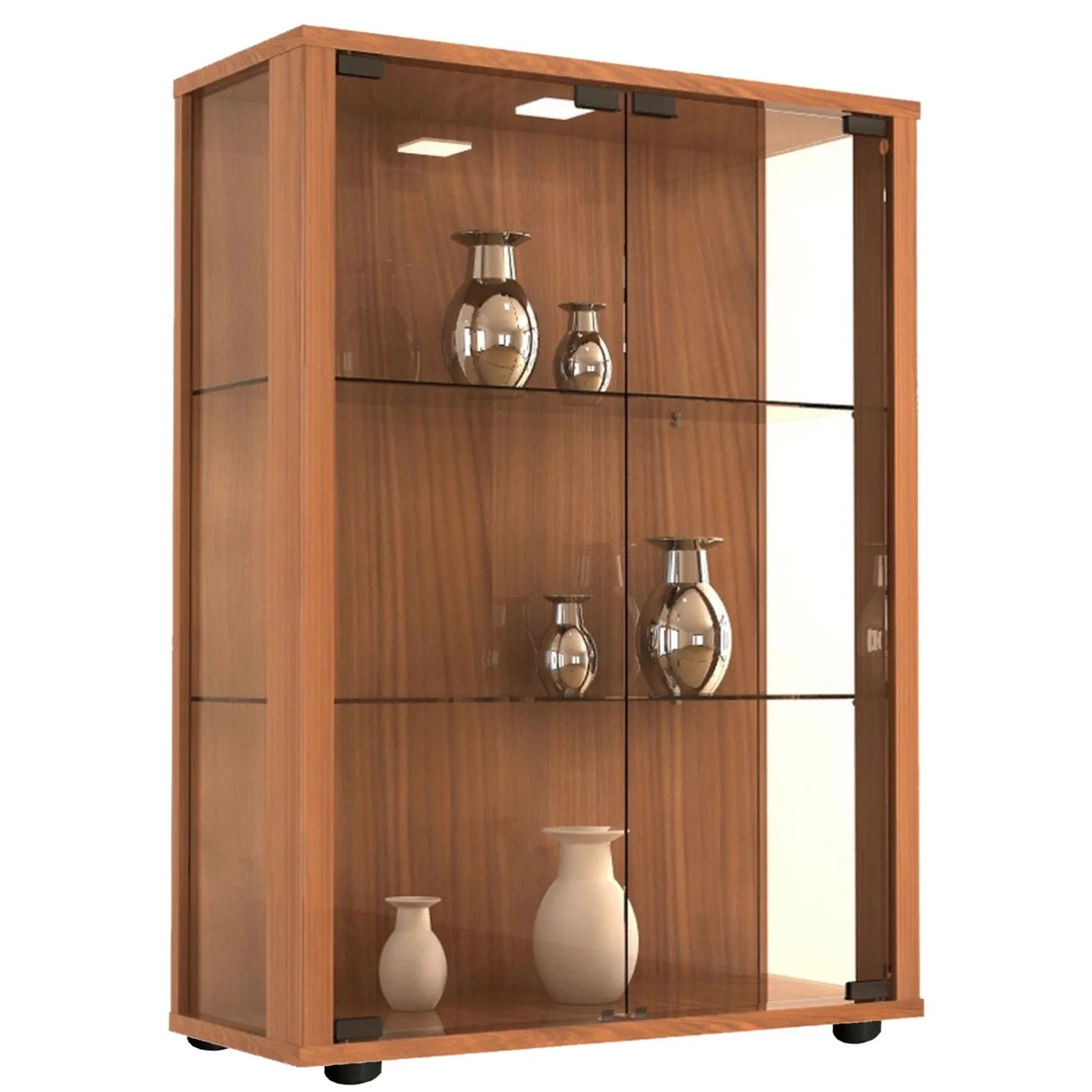 Vcm Standvitrine Sintalo Kern-Nussbaum