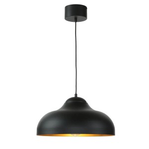 Licht-Erlebnisse Pendelleuchte Schwarz Gold Ø 40 cm Rund E27 Höhenverstellbar