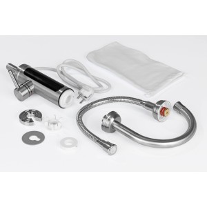 Maxxmee Warmwasserarmatur mit Heizspirale, Edelstahl, 3600 W, Zubehör.