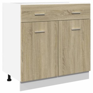 vidaXL Schubunterschrank Sonoma-Eiche, 80x46x81,5 cm, aus Holzwerkstoff für die Küche.