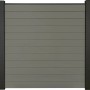 GroJa Solid Steckzaun Bausatz, 180x180 cm, grau. Sichtschutzzaun mit horizontalen Elementen.