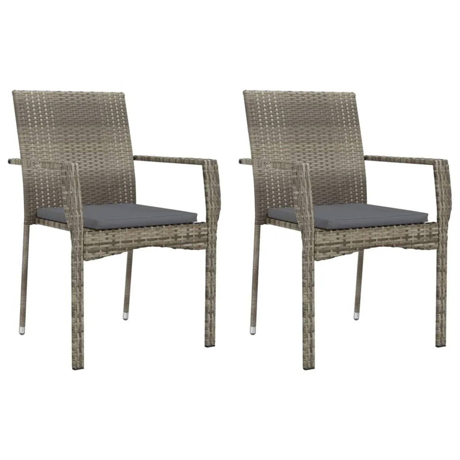 Furnicato Gartenstuhl Grau 59 X 53 5 X 88 Cm Mit Dunkelgrauen Kissen