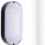 Oktaplex LED Ovalleuchte, 9W, neutralweiß, IP65, für Keller und Feuchträume, schwarzer Rahmen.