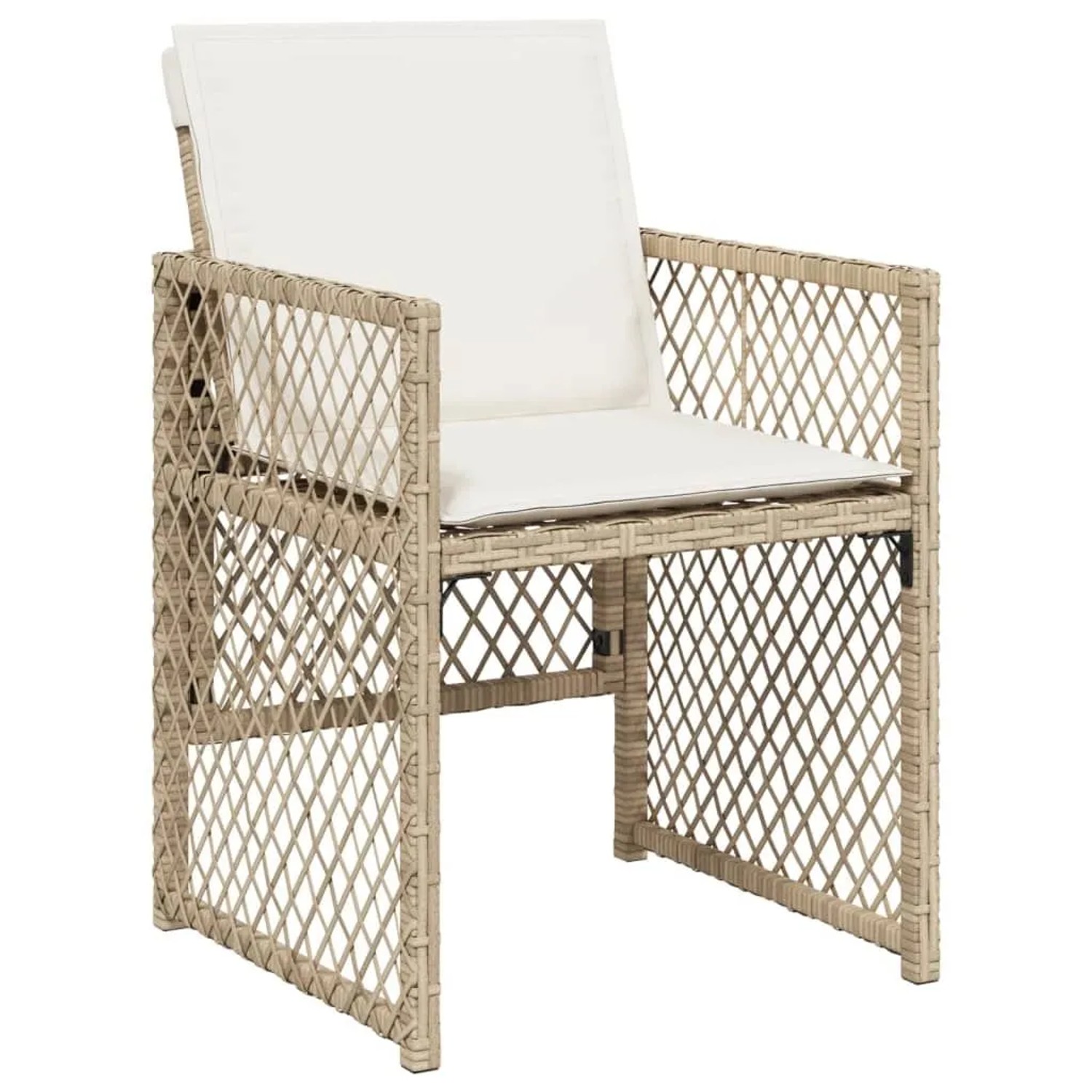 vidaXL Gartenstühle mit Kissen 4 Stk Beige Poly Rattan 364953 günstig online kaufen
