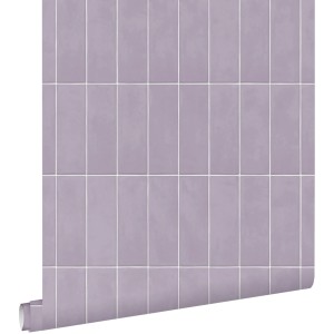 ESTAhome Tapete Fliesenmuster Violett 50 x 900 cm