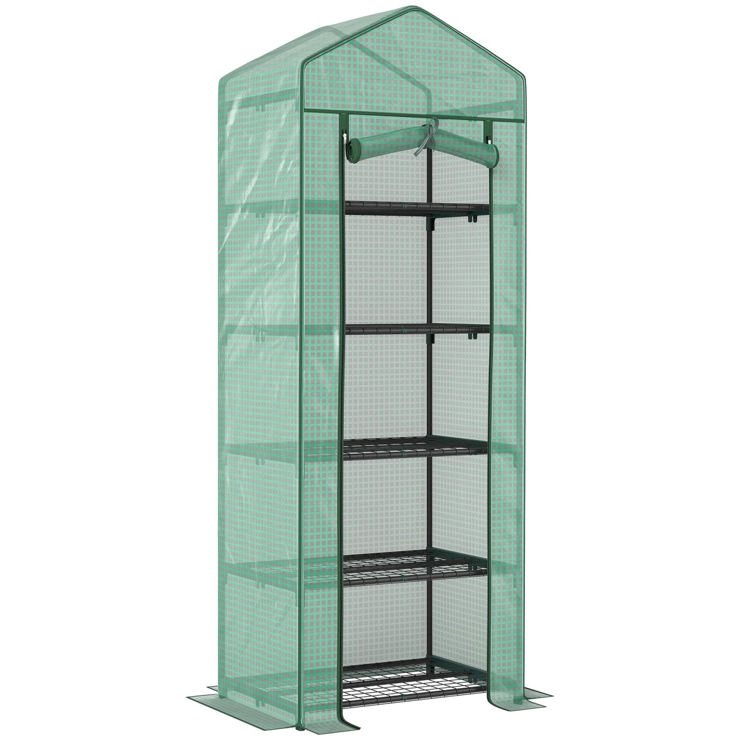 Furnicato Mini Gewächshaus Blumen Gemüse  69x49x193 Cm  Grün