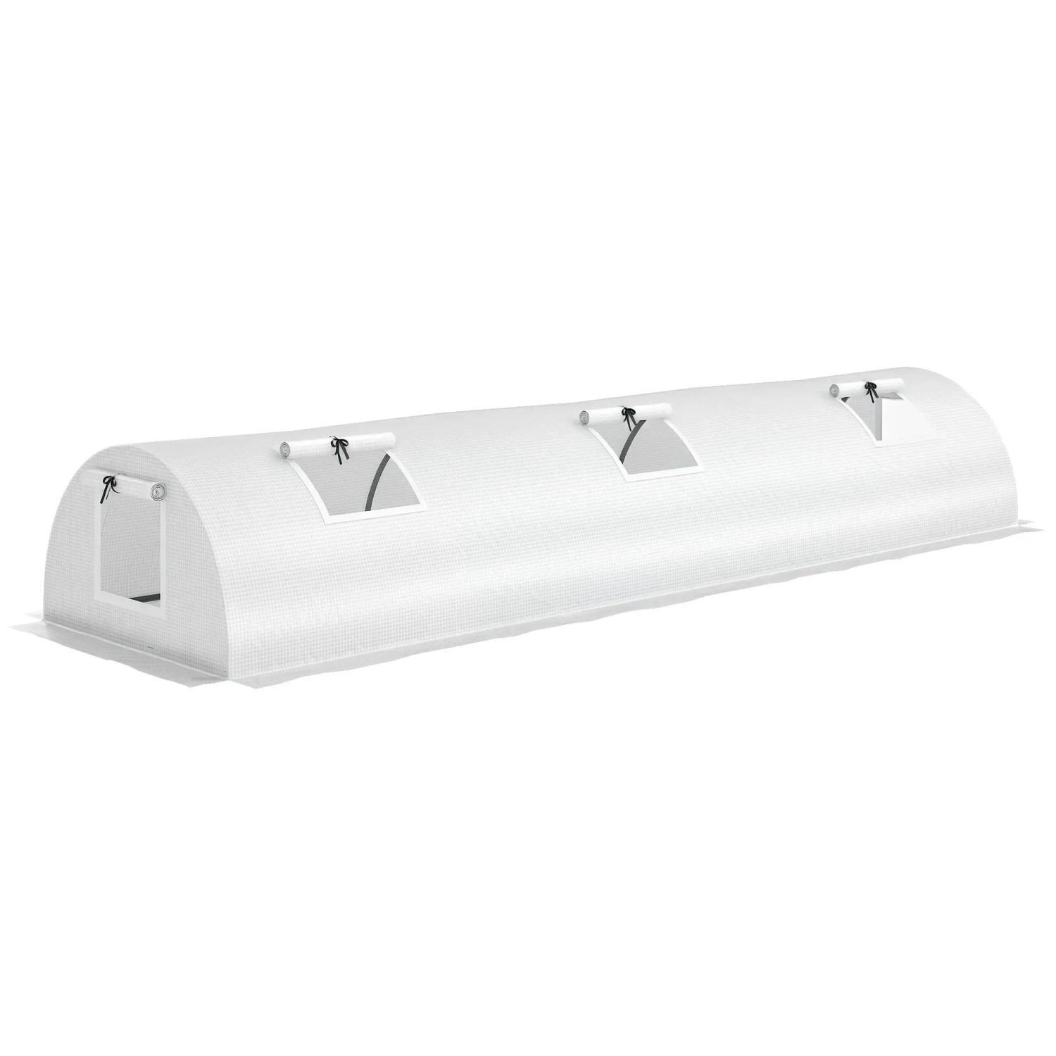 Outsunny Gewächshaus Winterfest Foliengewächshaus Stahl Kunststoff Weiß günstig online kaufen