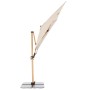 Doppler Ampelschirm Alu Wood 300x220 cm, naturfarbener, rechteckiger Sonnenschirm mit Kurbel.