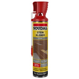 Soudal Steinkleber Genius, 600ml Dose, gebrauchsfertiger PU-Klebstoff für Mauersteine.