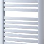 Weißer Ximax Badheizkörper K4, 765x580 mm, 381 Watt, mit geschwungenen Paneelen.
