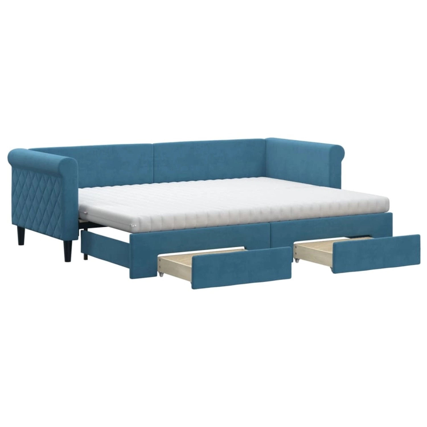 vidaXL Tagesbett Ausziehbar mit Schubladen Blau 80x200 cm Samt1883351 günstig online kaufen