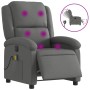 Elektrischer Massagesessel, dunkelgrau, Samt, mit Vibrationsmassage und verstellbarer Rückenlehne.