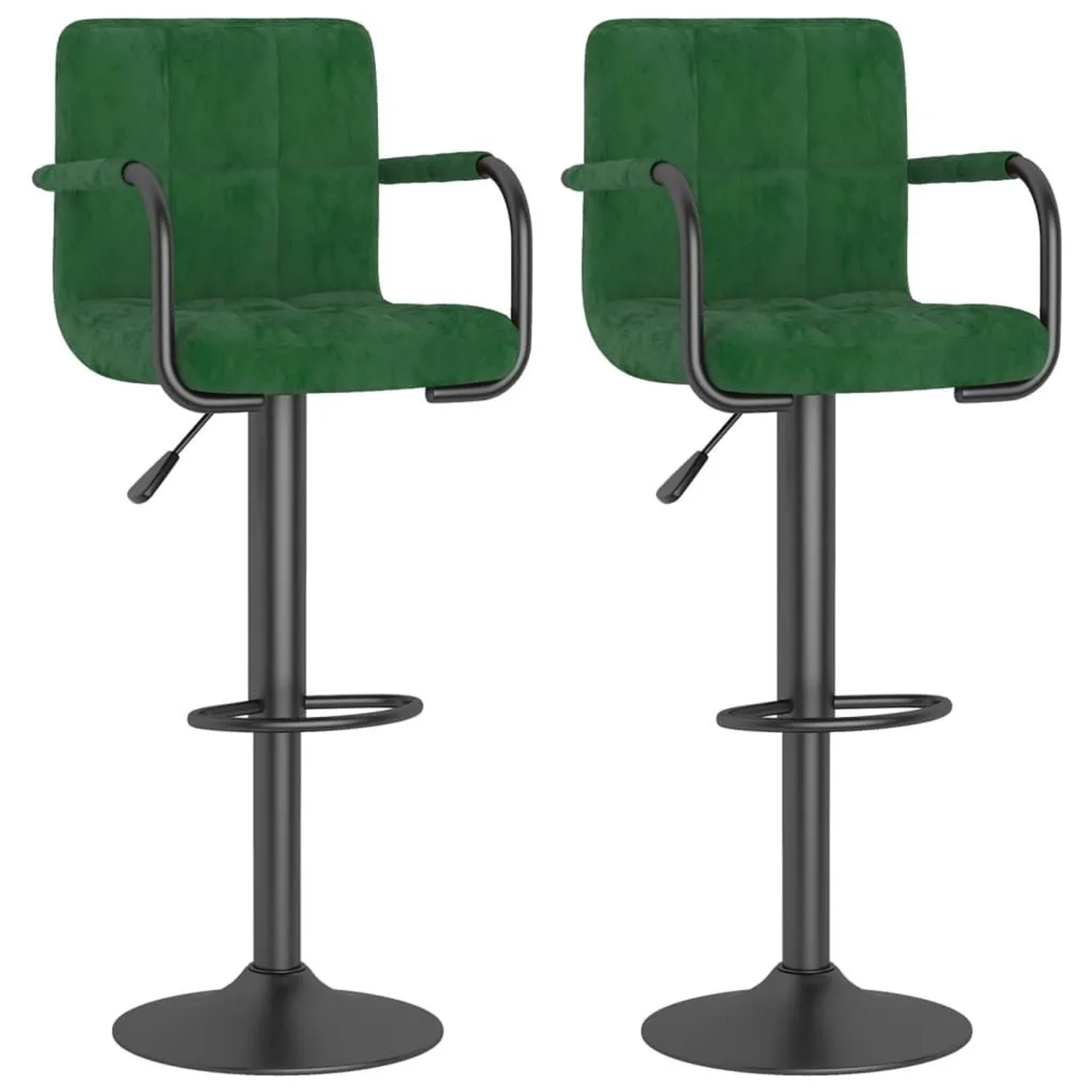 vidaXL Barhocker 2 Stk Dunkelgrün Samt 334662