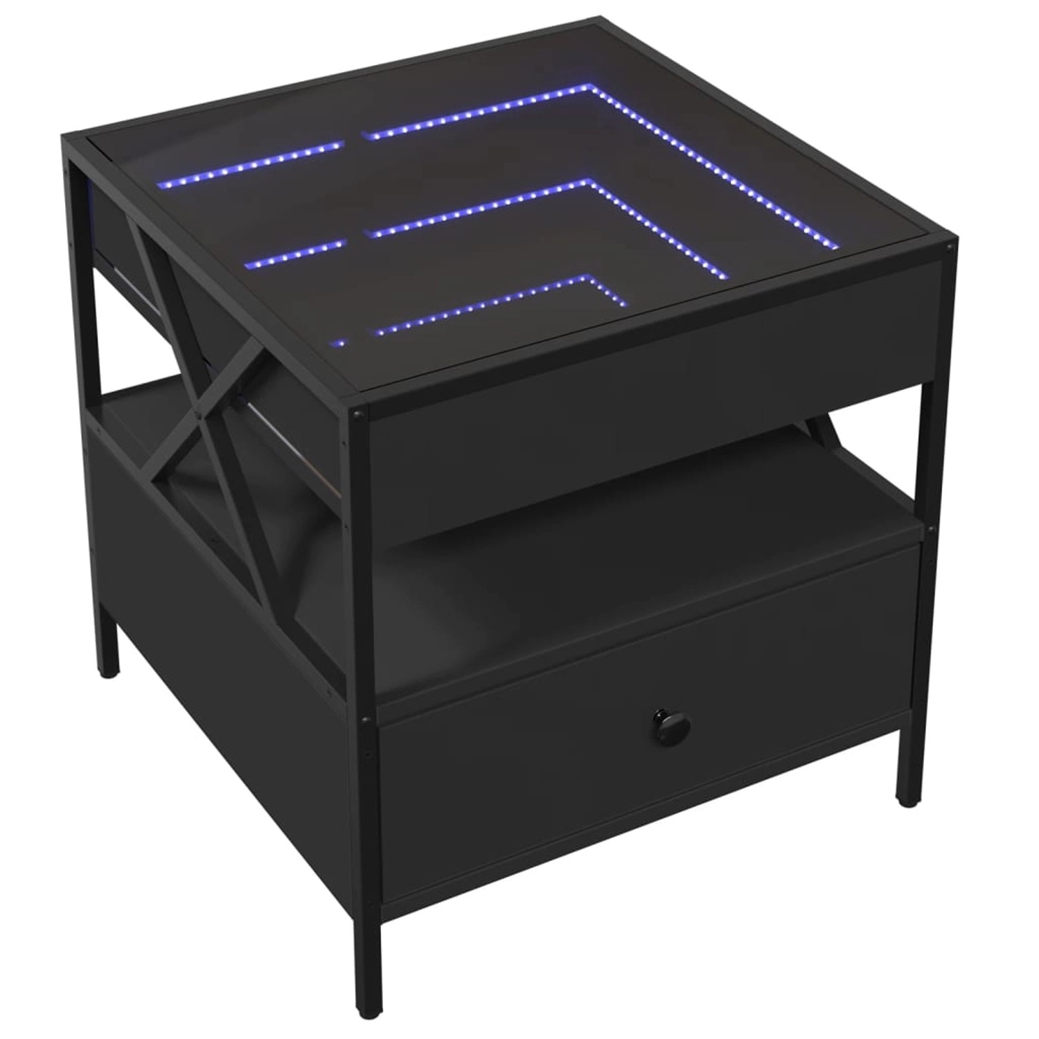 vidaXL Couchtisch mit Infinity-LED Schwarz 50x50x51 cm 847712 günstig online kaufen