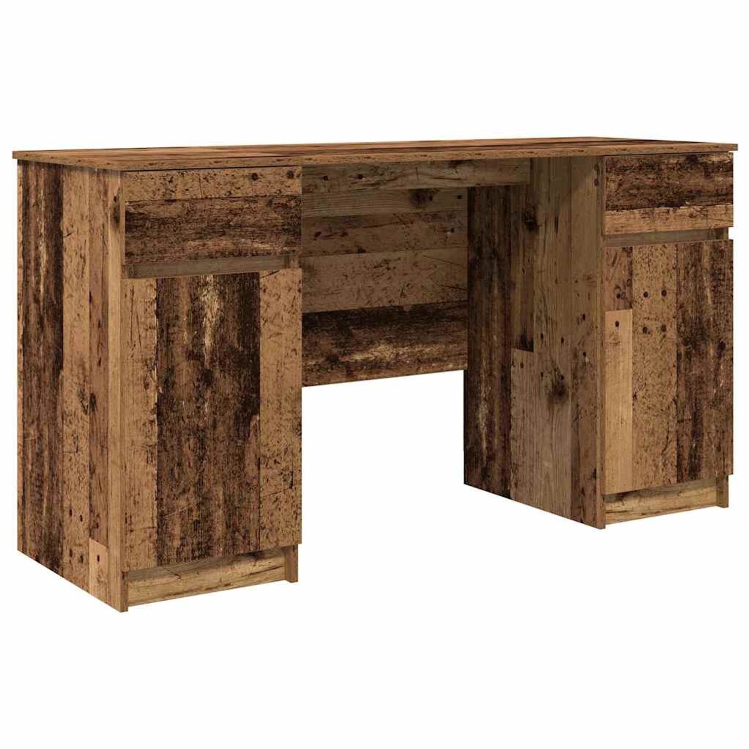 vidaXL Schreibtisch mit Regal Altholz 140 x 49 x 76 cm Holzwerkstoff 332851 günstig online kaufen