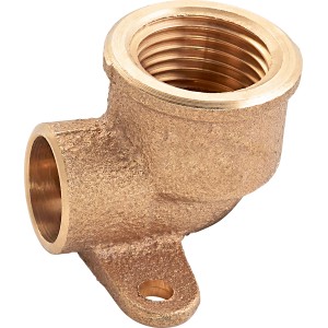 Löt-Wandscheibe aus Rotguss, Ø 15 mm x 14,9 mm (Rp 3/8), für Kupferrohr-Installation.