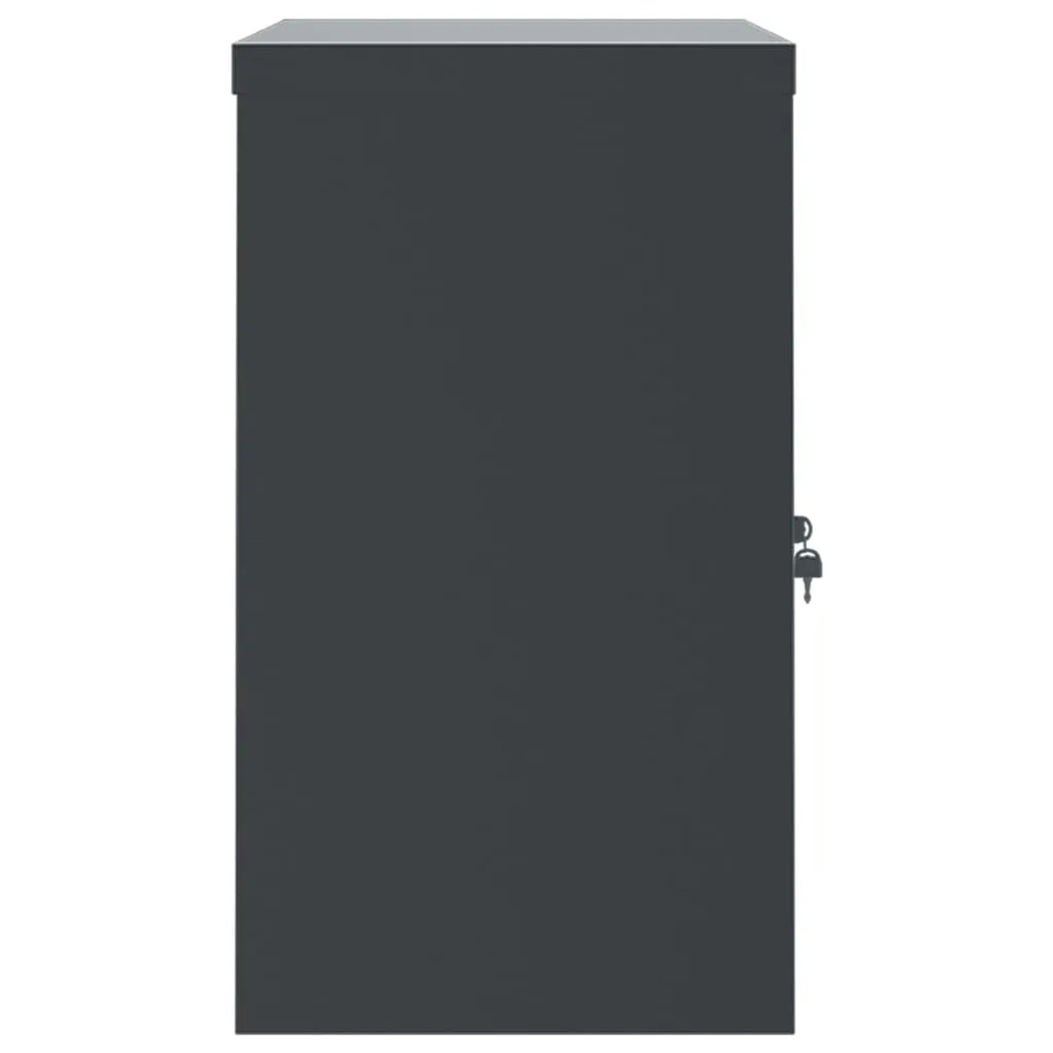 Anthrazitfarbener vidaXL Aktenschrank aus Stahl, 90x40x70 cm, abschließbar.