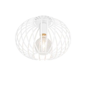 Weiße QAZQA Design-Deckenleuchte Johanna, 30 cm Durchmesser. Moderne Lampe für Wohnzimmer und Schlafzimmer.