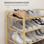 HOMCOM Schuhregal aus Bambus mit 4 Ebenen für ca. 12 Paar Schuhe.