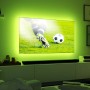 Paulmann MaxLED 250 LED Strip TV Set 55 Zoll mit grüner Hintergrundbeleuchtung.