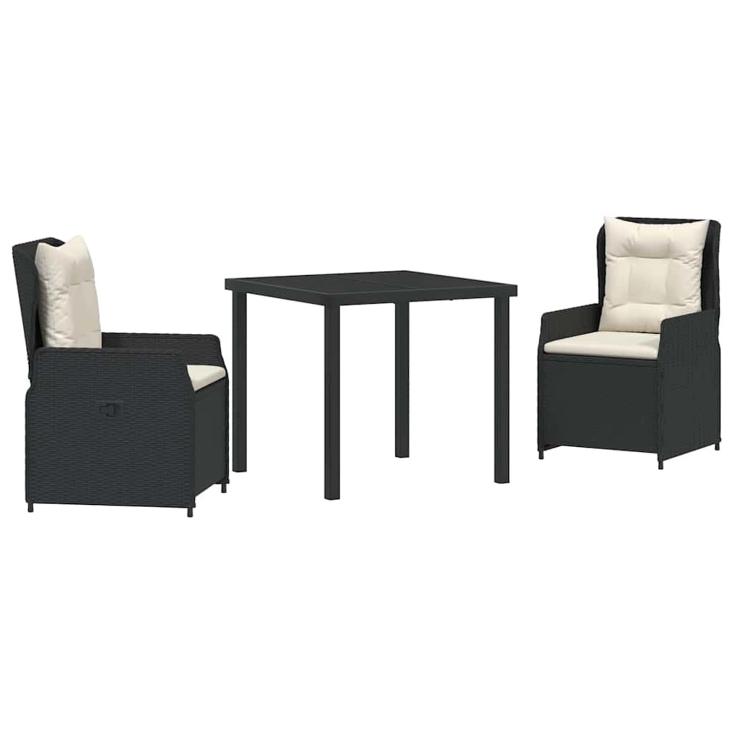 vidaXL Garten Essgruppe 3-Tlg Schwarz Poly Rattan 3380939 günstig online kaufen