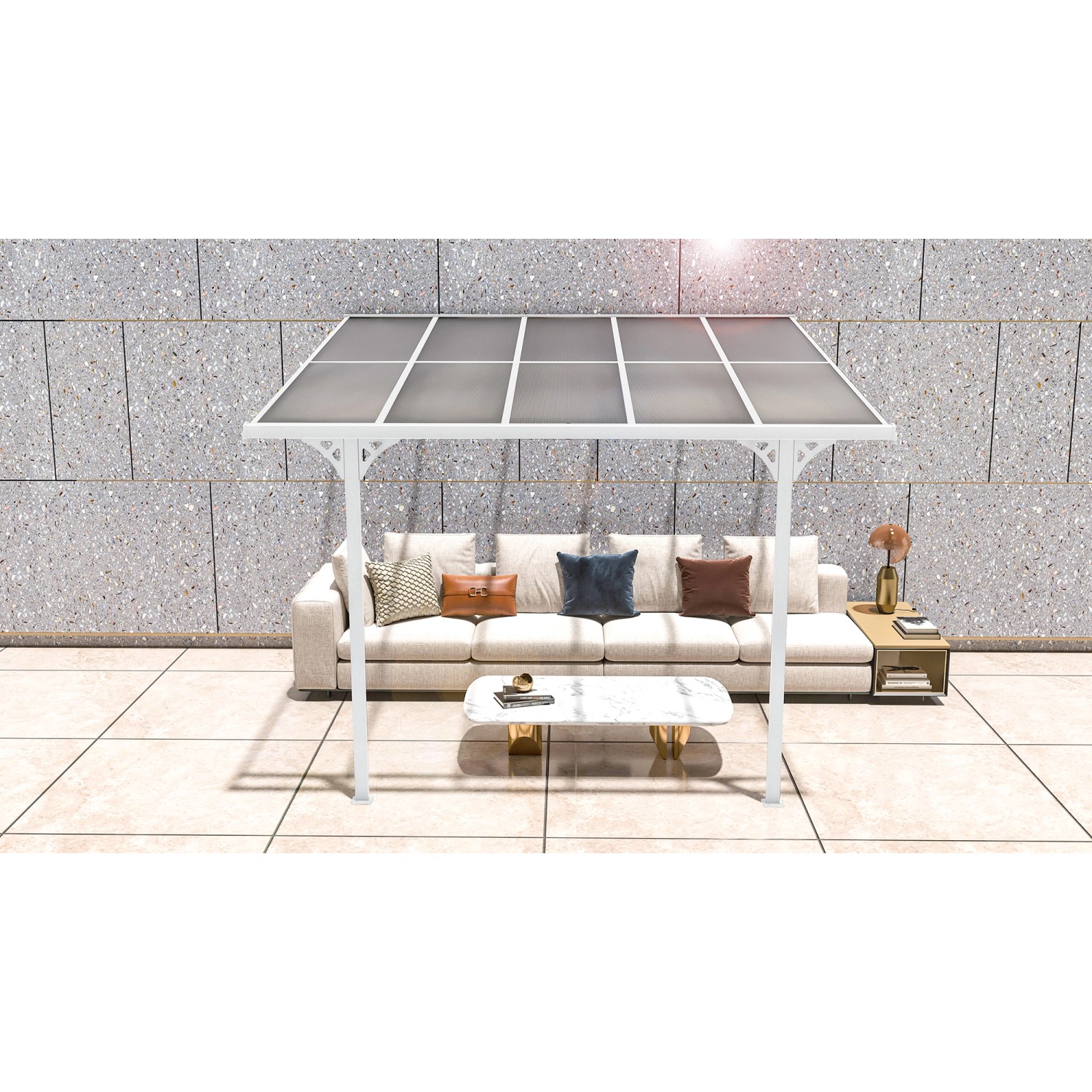 Westmann Alu-Terrassenüberdachung Bruce 313 Weiß 300 cm x 313 cm x 270 cm_3