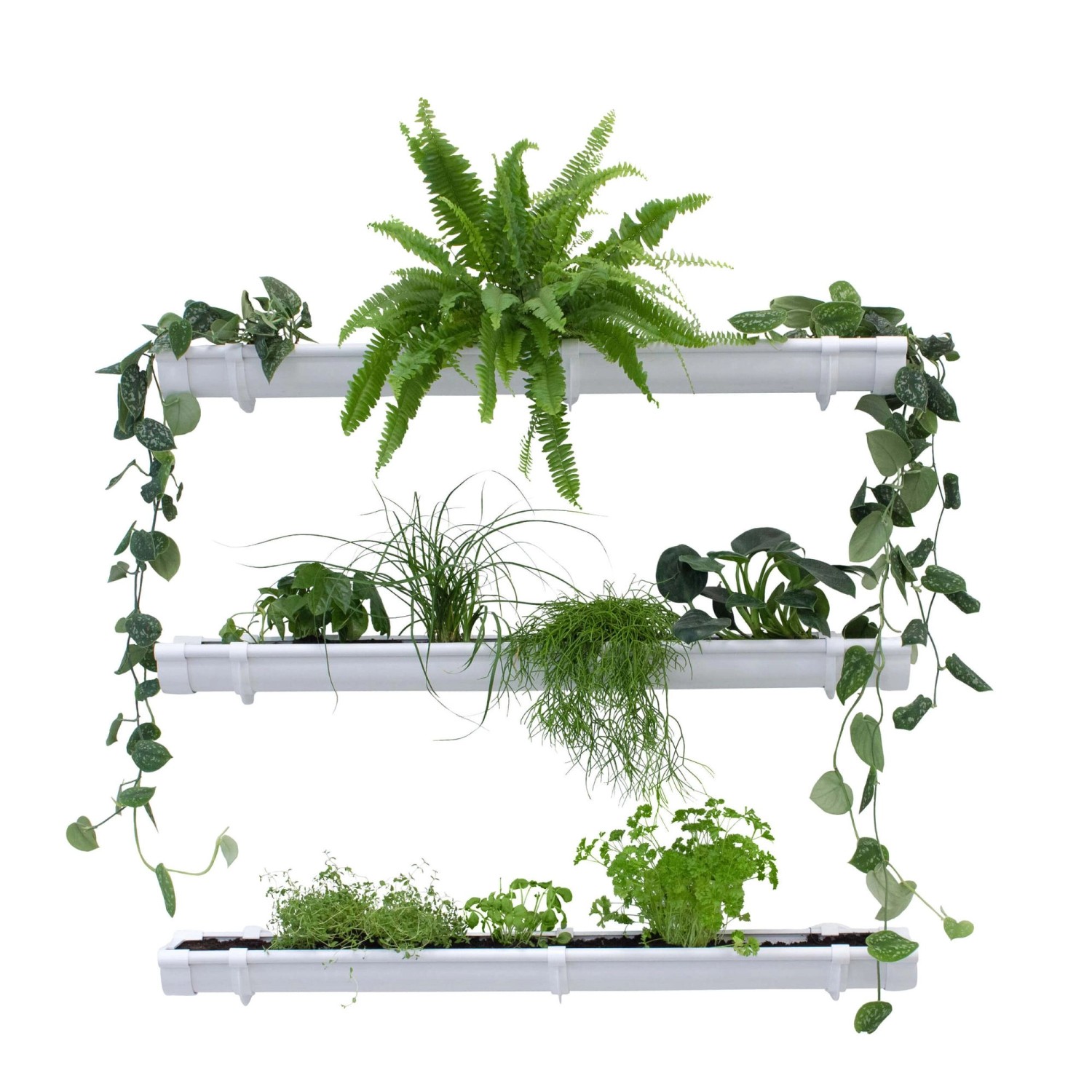 Jardinion Vertikaler Garten 3x 1m Weiß Bepflanzbare Wand für Pflanzen