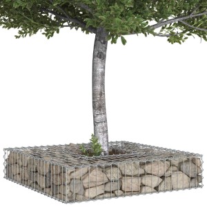 vidaXL Gabionen Hochbeet Silber 100 x 100 x 20 cm Verzinkter Stahl 42033316