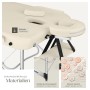 Tectake 3 Zonen Massageliege Phuket Breite 70 cm  Polsterung 5 cm Inklusive Tragetasche und 15 Einwegtücher  212 x 103 x 90 cm Beige_8