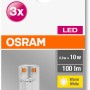 Osram LED Lampe G4, 3er-Pack. Ovale, klare Form, warmweißes Licht. Ideal für Akzentbeleuchtung.