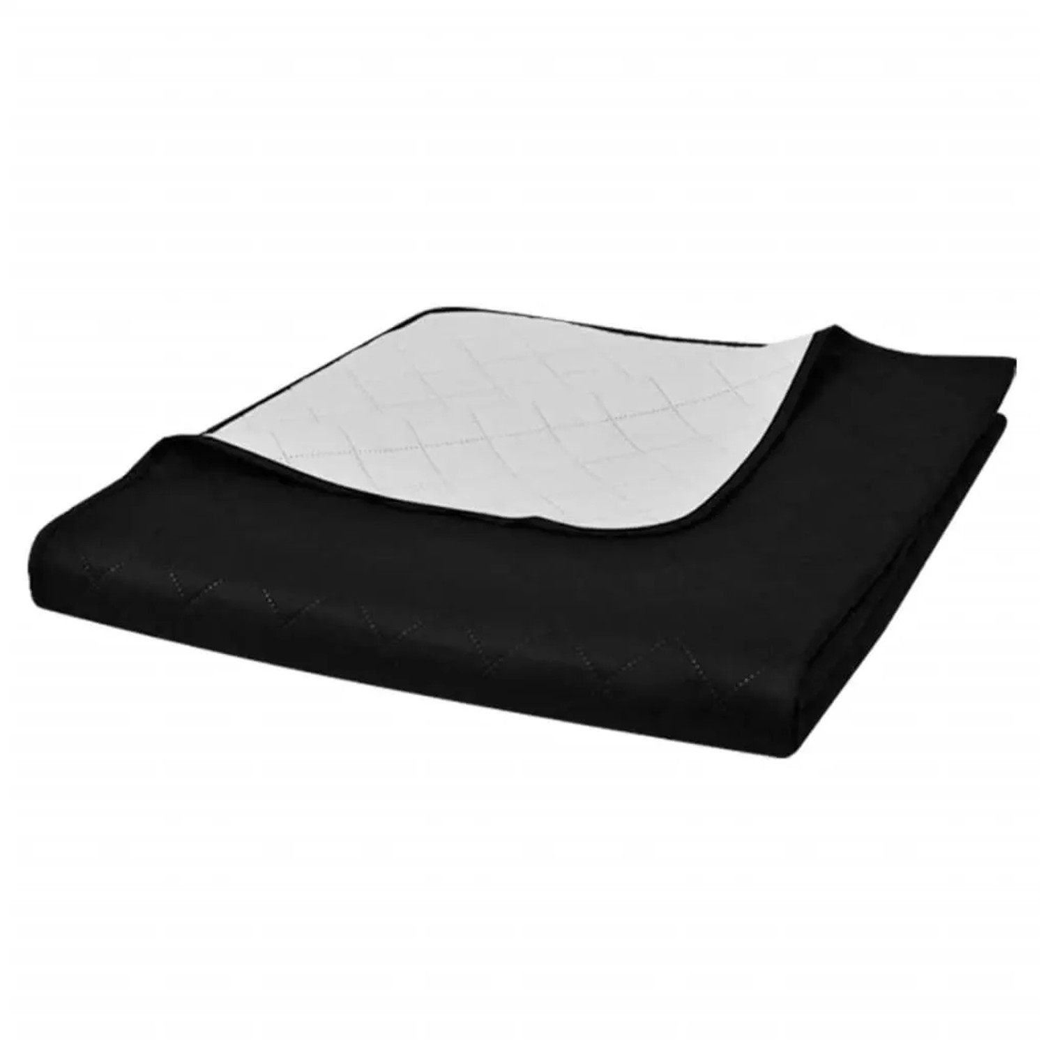 vidaXL Zweiseitige Tagesdecke Gesteppt Schwarz und Weiß 170x210 cm 130886 günstig online kaufen