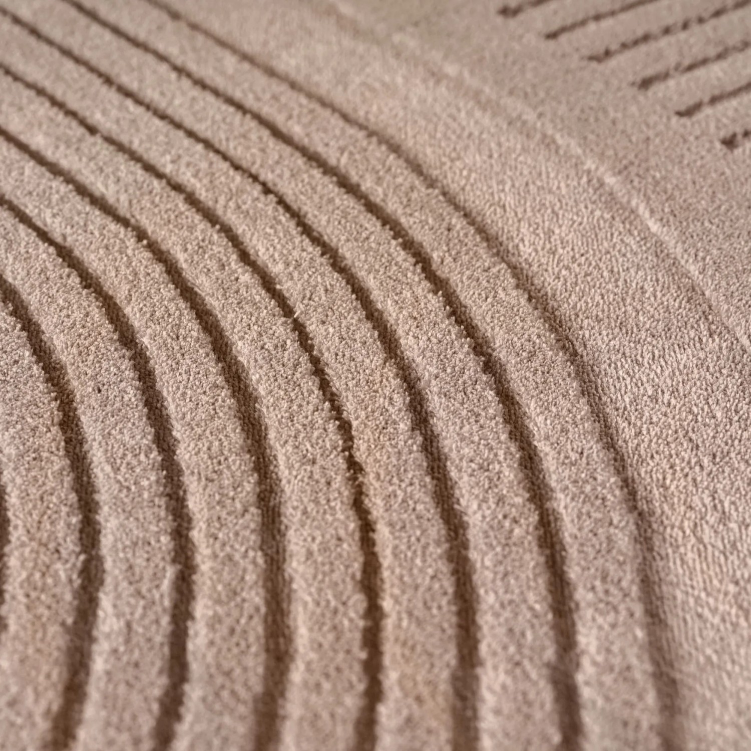 Detailansicht: Ayyildiz Kurzflorteppich Pompei in Creme mit 3D-Relief, modernes Design.