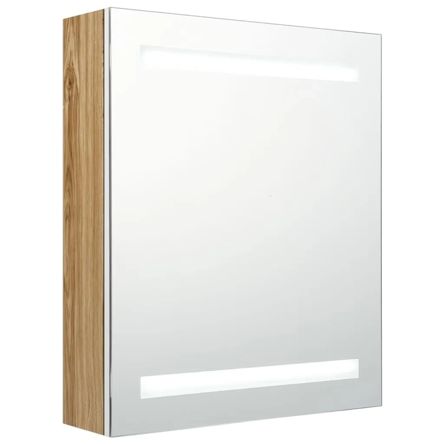 vidaXL LED-Bad-Spiegelschrank Weiß und Eichen-Optik 50x14x60 cm 326485 günstig online kaufen