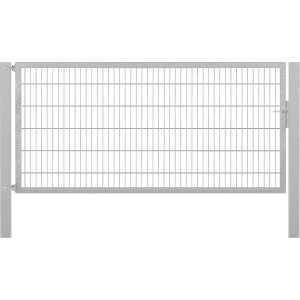 Feuerverzinktes Einzeltor Flexo Plus für Gartenzäune, 250x120 cm, mit Pfosten.