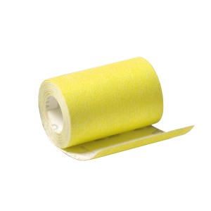 Gelbe LUX Schleifrolle (93mm x 5m, K40) für Holzbearbeitung.