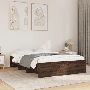 vidaXL Bettgestell ohne Matratze Braun Eichen-Optik 120x200 cm Holzwerkstoff 3295666