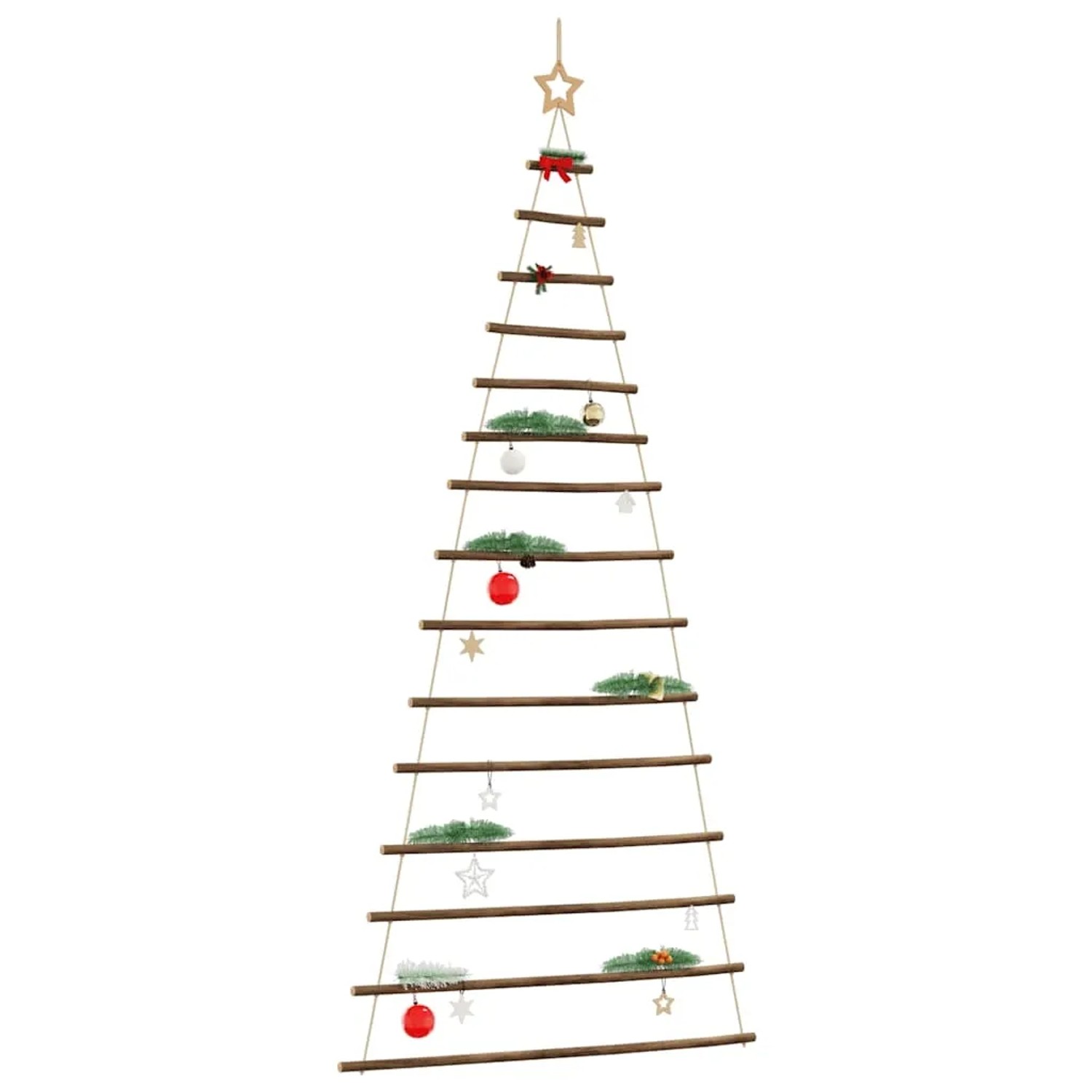 vidaXL Hängender Weihnachtsbaum mit Sternspitze 100x210 cm Naturzweig 4101013